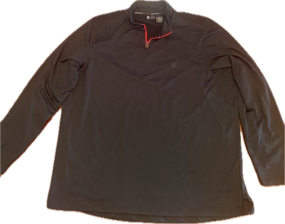Spyder Active Men's Performance 1/4 Zip Pullover, Black/Red - Size L